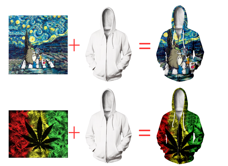Custom 3D Digital Print Zip Hoodie for Couples