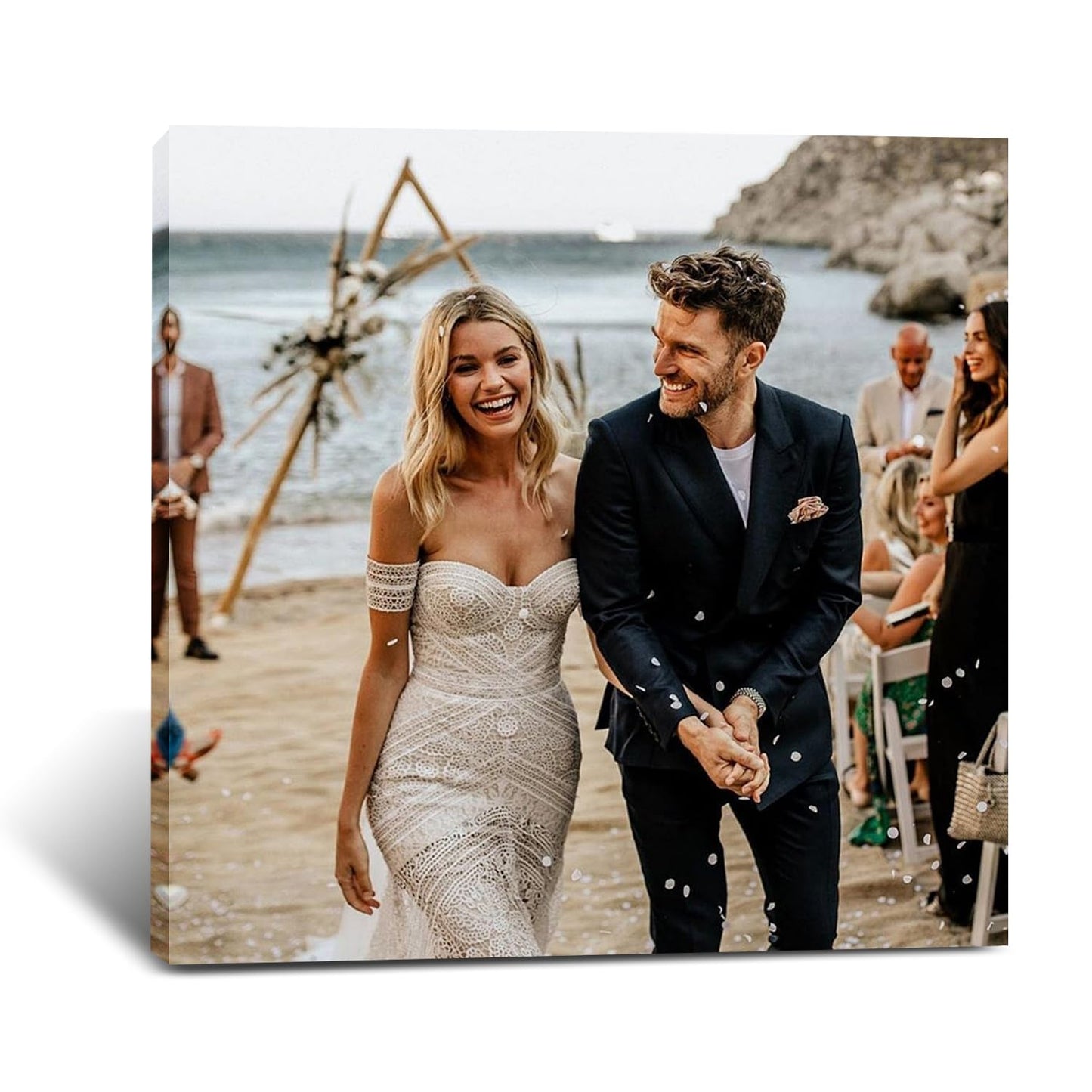 Unite Stone Custom Canvas Prints with Your Photos Personalized Picture On Canvas Wall Art Personalized Custom Canvas Print Gifts for Wedding Family Friends Baby Pet(12Lx12W