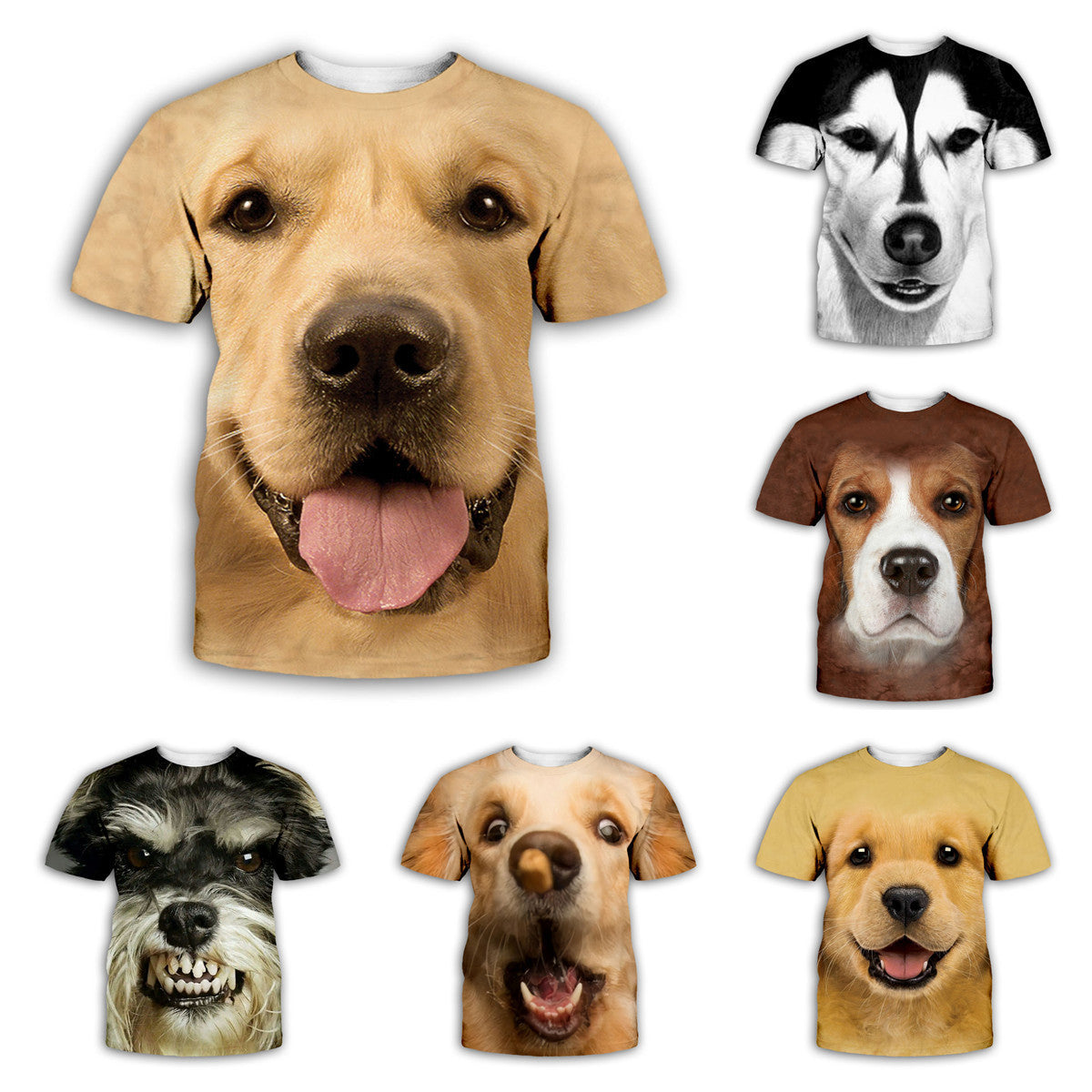 3D Digital Print Custom Crew Neck T-Shirt for Couples