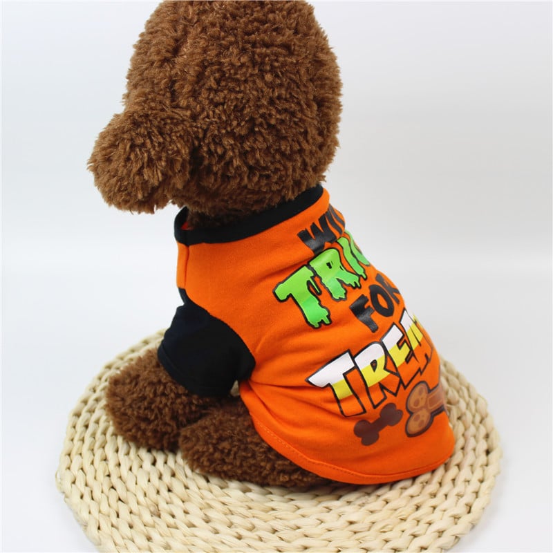 Cartoon Print T-Shirt for Teddy Pet Clothing